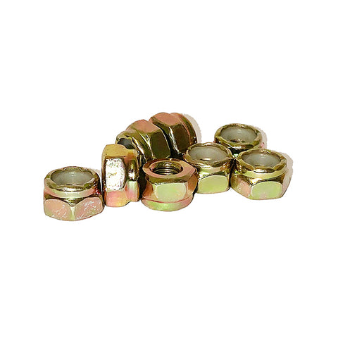 Yellow Zinc Skateboard Mounting Nuts 100 Pack