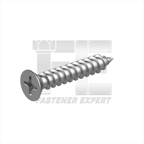 #4 x 5/8" Phillips Flat Head Sheet Metal Screw Rendering and Spec Page