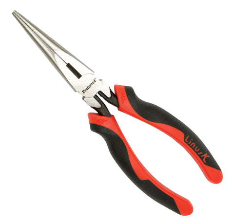 PROFERRED SIDE CUTTING LONG NOSE PLIERS WITH CUTTER - 7" TPR Grip - FastenerExpert.us
