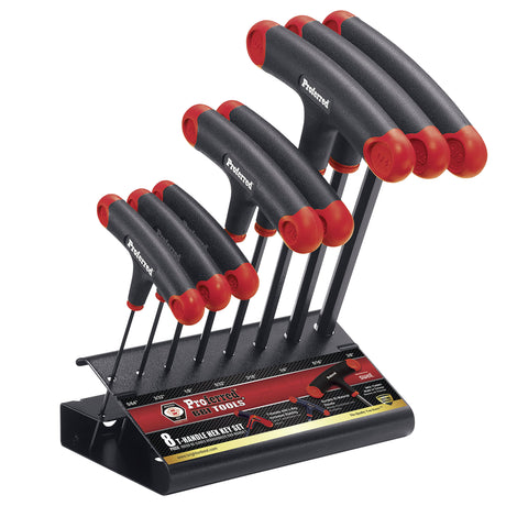 PROFERRED T-HANDLE HEX KEY SET - 8 PIECE (SAE 5/64"-3/8") SAE - FastenerExpert.us