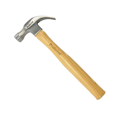 PROFERRED HAMMER - CURVED CLAW, POLISHED FACE, HICKORY (16 OZ) - FastenerExpert.us