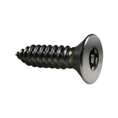 14-10 x 1 1/2 Stainless Steel Tamperproof 6 Lobe Pin-In Flat Head Self-Tapping Screw Type A - Box of 100