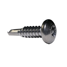 1/4-14 x 2 Stainless Steel Tamperproof 6 Lobe Pin-In Pan Head Self-Drilling Screw - Box of 70
