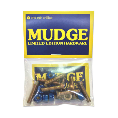 Mudge Limited Edition Mounting Hardware - Candy Blue / Yellow Zinc - FastenerExpert.us