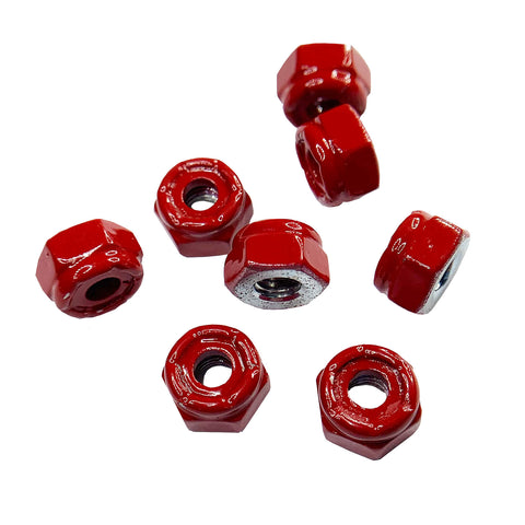 Flat Red Paint Skateboard Mounting Nuts 500 Pack